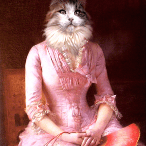 Portrait de chat Norvégien femme 1900 - 90 X 70 cm