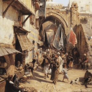 Scène de rue de Jaffa 70x60 cm