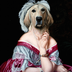 Portrait de Golden retriever en Baronne 90x65 cm