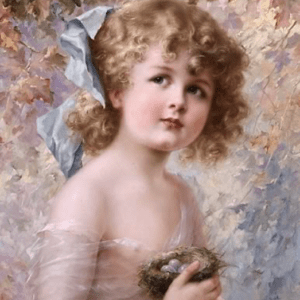 La petite fille au nid 55x75 cm