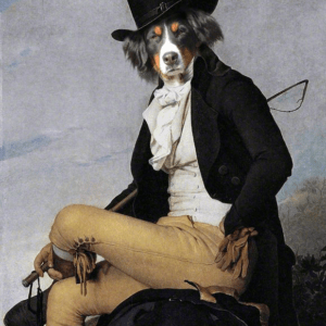 Portrait de Berger en cavalier 90 X 70 cm
