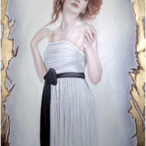 Portrait de Angie contour Or 24 Carats 60x90 cm